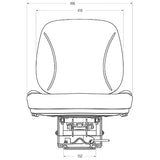 Low Back Tractor Seat w/ Mechanical Suspension