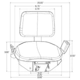 Tractor Instructional Passenger Buddy Rumble Seat for Case IH