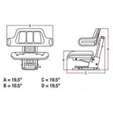 Farm Tractor Seat w/ Suspension & Armrests